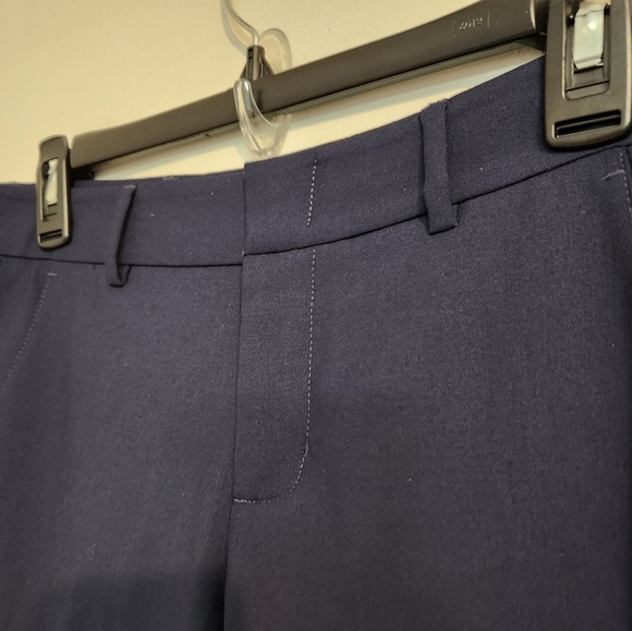 NWT Vince Wool Crepe Tuxedo Pants - Navy Blue with‎ Vibrant Blue Stripe - Size 2 - Picture 9 of 12